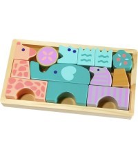 Mediniai kaladėlės gyvūnai 13 vnt. Ecotoys