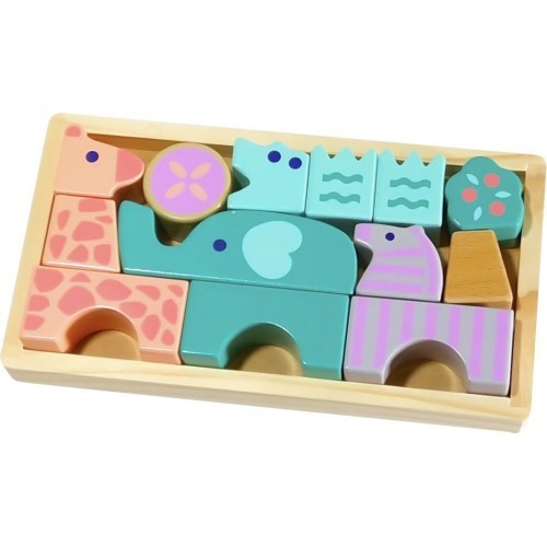 Mediniai kaladėlės gyvūnai 13 vnt. Ecotoys