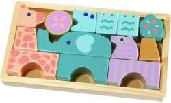 Mediniai kaladėlės gyvūnai 13 vnt. Ecotoys