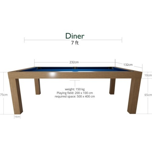 Бильярдный стол Dynamic Diner, дуб, 7 футов