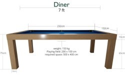 Бильярдный стол Dynamic Diner, дуб, 7 футов