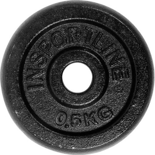 Стальной диск для штанги inSPORTline Blacksteel 0,5 кг