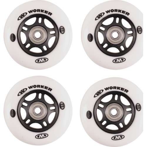 Set 4 pcs – Wheels 76mm and Bearing ABEC-7 chrome