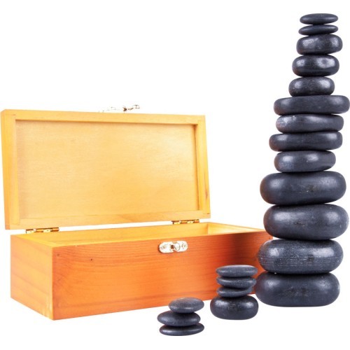 Lava massage stone set inSPORTline Basalt Stone 20pcs.