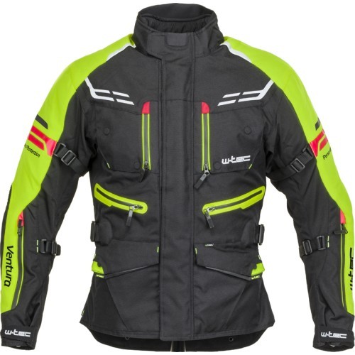 Men’s Motorcycle Jacket W-Tec Ventura - Black-Fluo Yellow