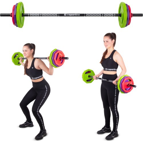 Barbell + Weight Plate Set inSPORTline Pumpino