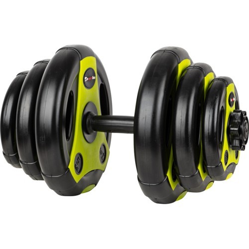 Adjustable Single-Handed Dumbbell inSPORTline 3–18 kg Black-Green