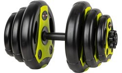 Reguliuojamas vienarankis hantelis inSPORTline 3–18 kg juodai žalias