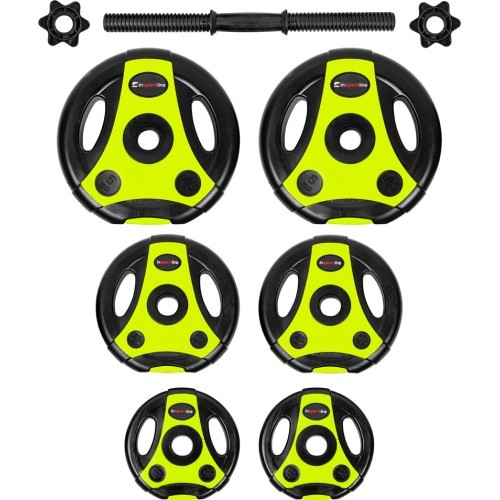Adjustable Single-Handed Dumbbell inSPORTline 3–18 kg Black-Green