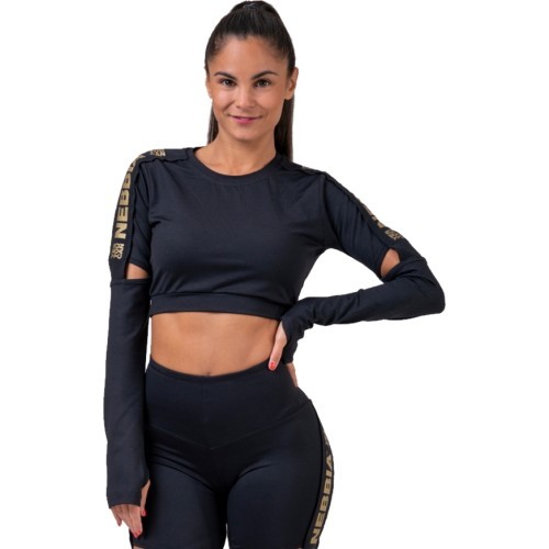 Moteriškas trumpintas topas Nebbia Honey Bunny 821 - Juoda