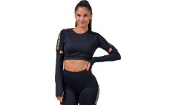 Moteriškas trumpintas topas Nebbia Honey Bunny 821 - Juoda