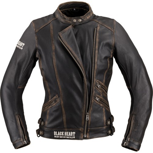 Moteriška odinė motociklininkų striukė W-TEC Black Heart Lizza - Vintažinė ruda