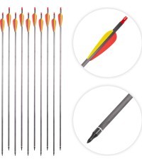 Carbon Arrows w/ Screw-In Tips inSPORTline Carbison 30”, 10pcs, Red-Yellow