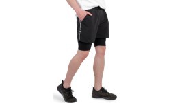 Vyriški šortai inSPORTline 2-in-1 Closefit Short - Juoda