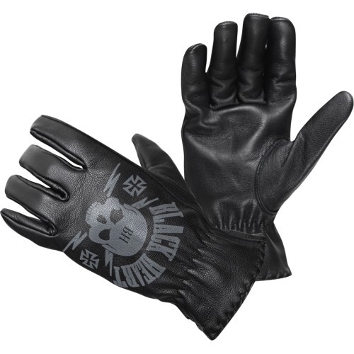 Мотоциклетные перчатки W-TEC Black Heart Skull Leather Motorcycle Gloves - Чёрный