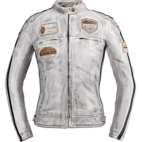 Women’s Leather Motorcycle Jacket W-TEC Sheawen Lady White New - White