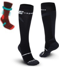 Kompresinės kojinės iki kelių inSPORTline Compleano AG+ - Juoda