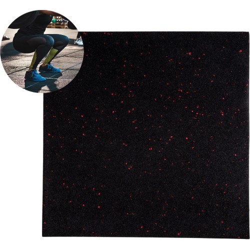 Heavy Duty Floor Mat inSPORTline Proteko II 50 x 50 x 3 cm - Black/Red