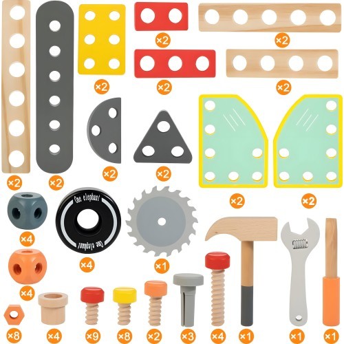 Wooden workshop for children tool table ECOTOYS