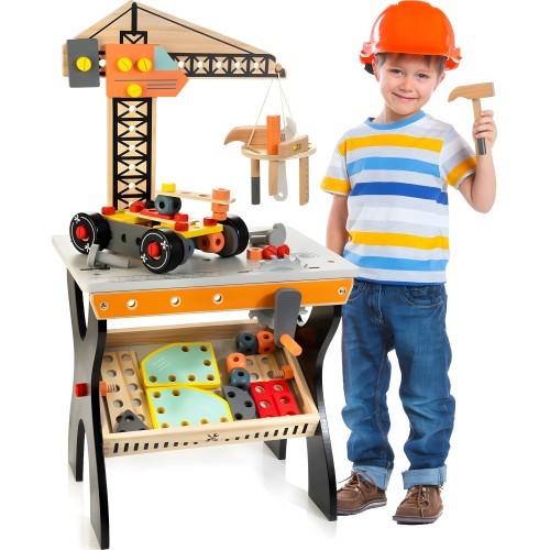Деревянный детский верстак с инструментами ECOTOYS