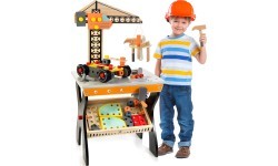 Деревянный детский верстак с инструментами ECOTOYS