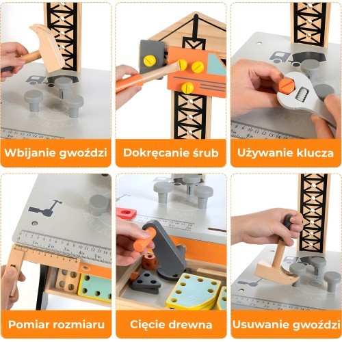 Wooden workshop for children tool table ECOTOYS