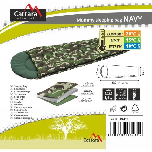 Sleeping Bag Cattara Navy +10°C