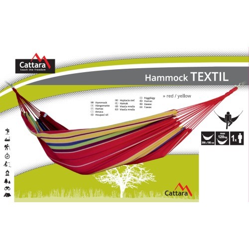 Hamakas Cattara Textil, raudonas/geltonas, 200x100cm