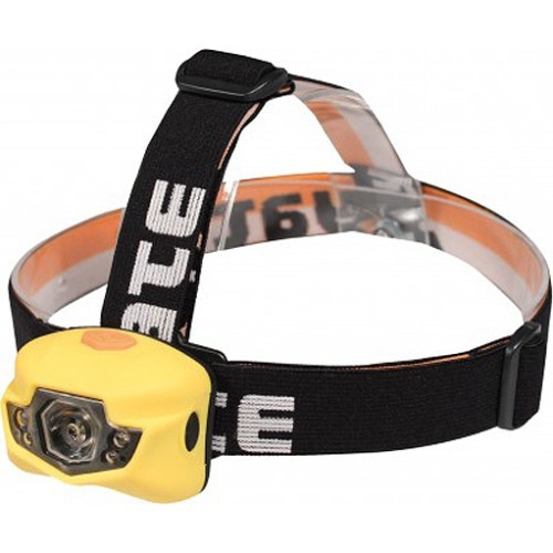 Prožektorius ant galvos Yate Panter 3W Cree + 2 LED, geltonas