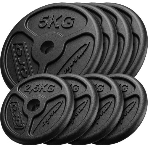 Ketaus svorių rinkinys Marbo Slim, 30 kg / 4x5 kg + 4x2,5 kg