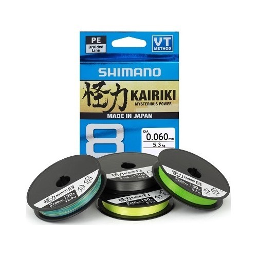 Леска Shimano Kairiki 8 Mantis Green, 150 м, 0,20 мм, 17,1 кг