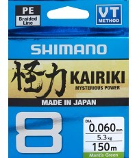 Line Shimano Kairiki 8 Mantis Green, 150m, 0.215mm, 20.8kg