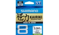 Line Shimano Kairiki 8 Mantis Green, 150m, 0.215mm, 20.8kg