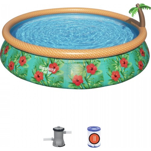 Baseinas Bestway 457x84 cm, apvalus, su filtro siurbliu