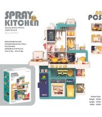 Kitchen Kitchenette with Light, Sound and Water Function 80 pieces. green