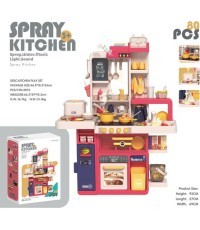Kitchen Kitchenette with Light, Sound and Water Function 80 pieces. Red
