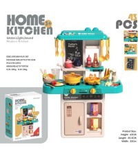 Kitchen Kitchenette with Light Function 43 pieces. Blue