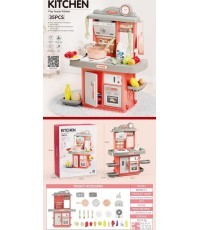 Kitchen Kitchenette with Sound Function 28 pcs. Pink