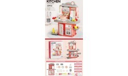 Kitchen Kitchenette with Sound Function 28 pcs. Pink