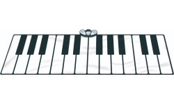 Didelis muzikinis grindų kilimėlis su pianino klavišais