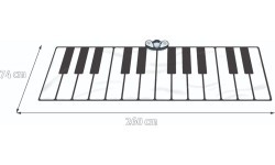 Didelis muzikinis grindų kilimėlis su pianino klavišais