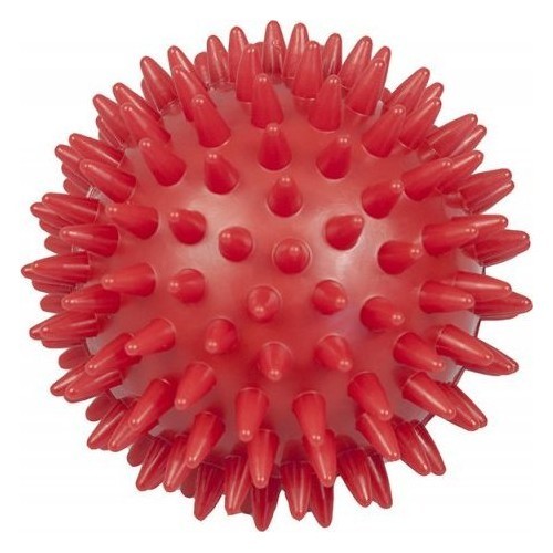 YATE masažinis kamuoliukas su spygliais Hedgehog, 9,2 cm, raudonas