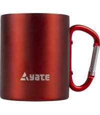 Кружка с карабином YATE Color, 0,3 л, нержавеющая сталь, красная