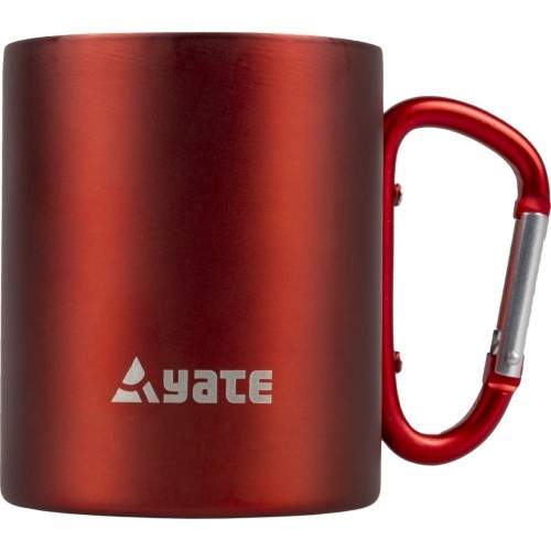 Кружка с карабином YATE Color, 0,3 л, нержавеющая сталь, красная