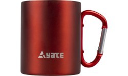 YATE Mug with carabiner COLOR 0,3 l stainless steel - red