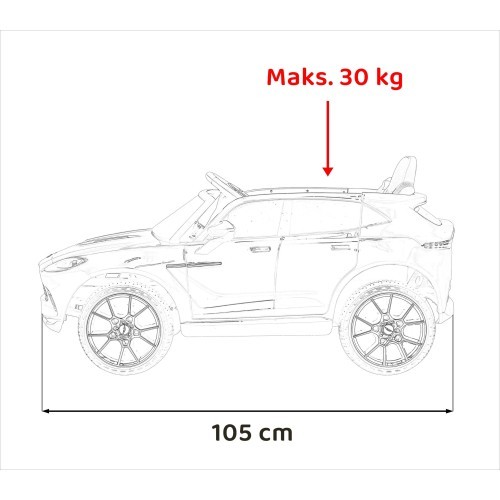 Elektromobilis Aston Martin DBX, raudonas