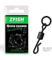 Вертлюг ZFISH с быстросъёмной застёжкой и кольцом, размер 8