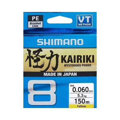 Braided Line Shimano Kairiki 8 150m, Yellow, 0.100mm/6.5kg