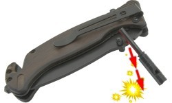 Складной нож с фиксатором, чёрный клинок, 21,7 см