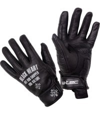 Odinės vasarinės motociklininko pirštinės W-TEC Black Heart Darios - Juoda